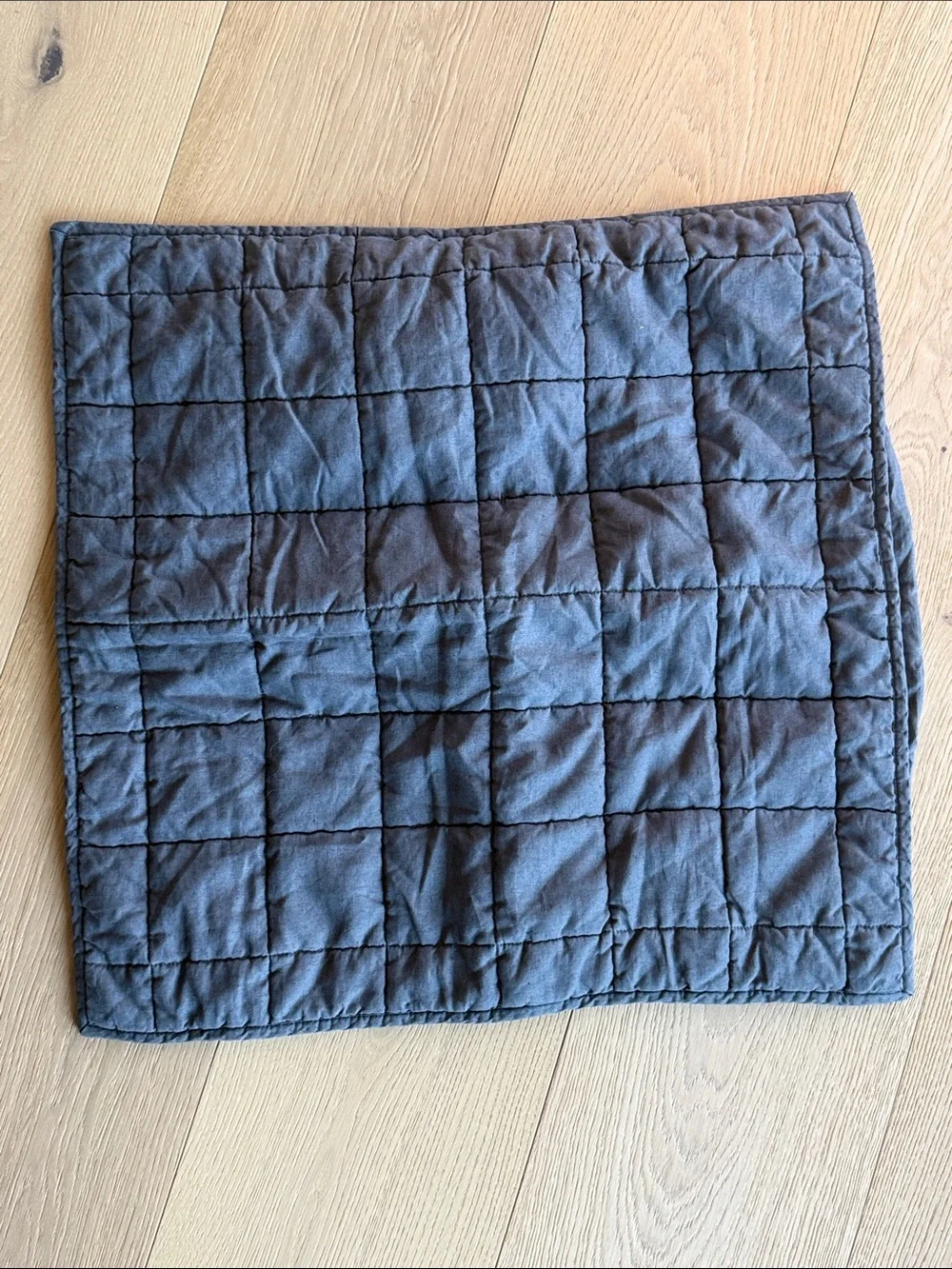 Quince European Linen Box Quilted Euro Sham in Charcoal, size Euro